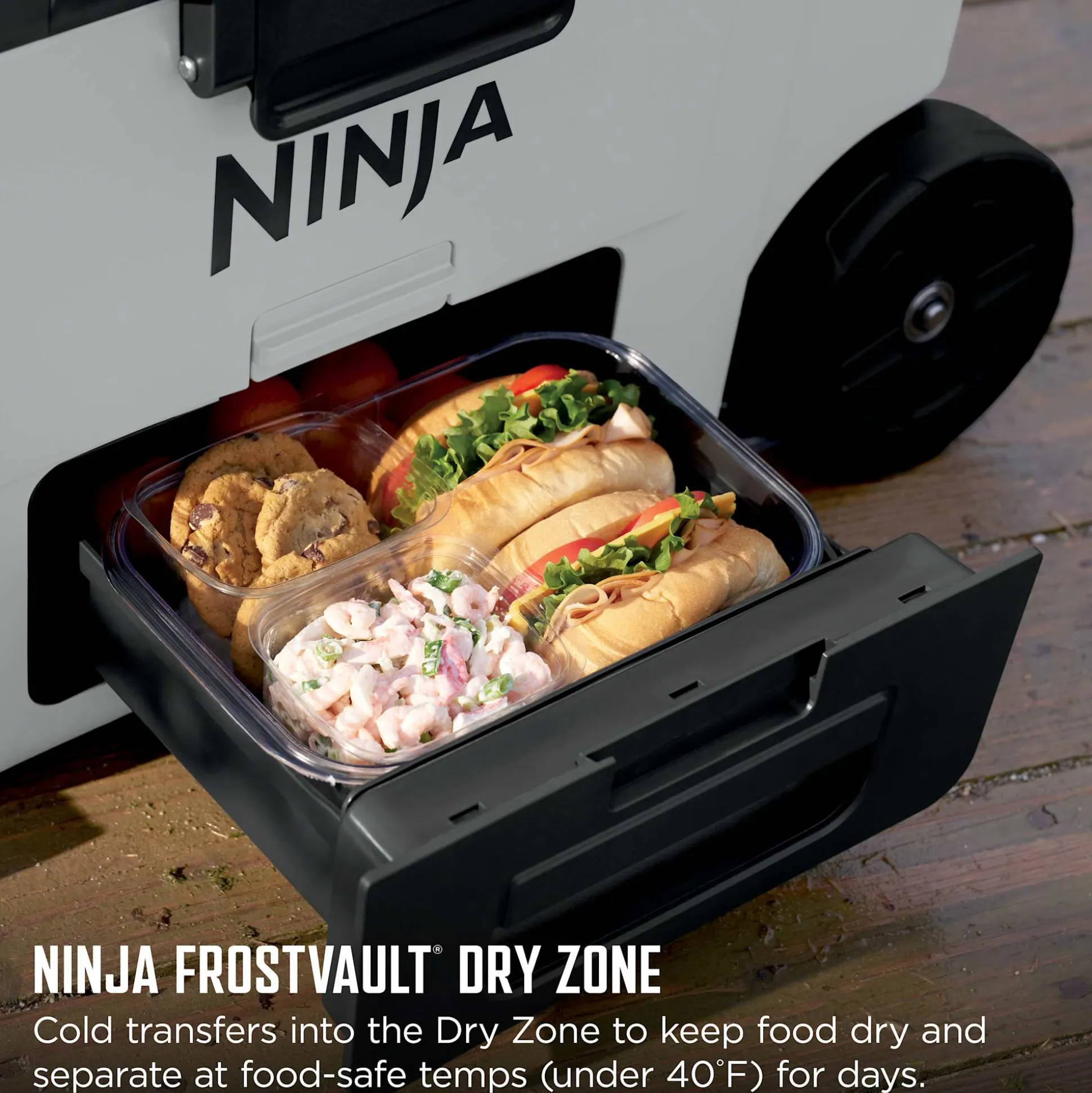Ninja FrostVault™ 45qt Cooler with Wheels & Accessories in Cloud White