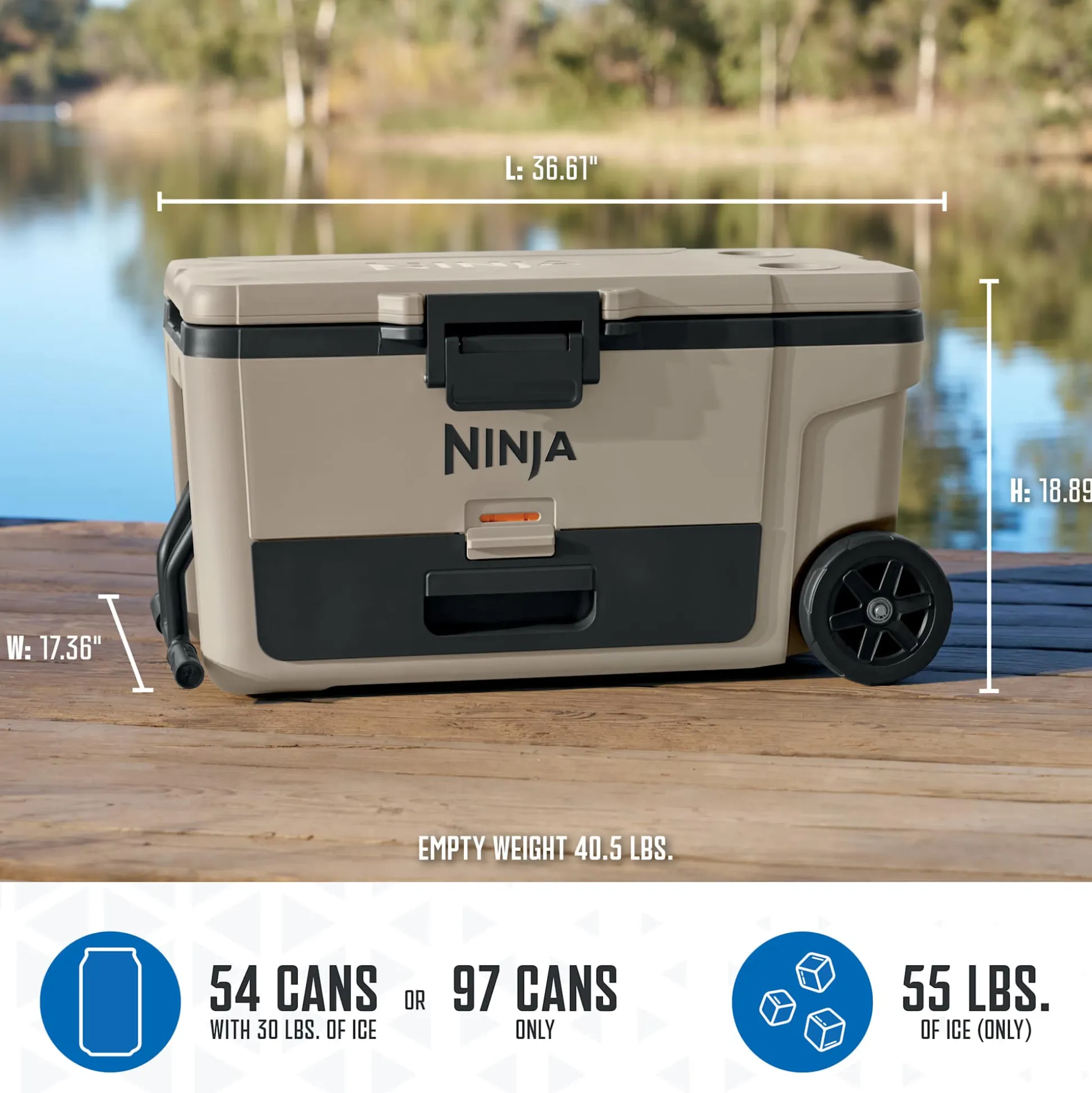 Ninja FrostVault™ 65qt Cooler with Wheels in Beige