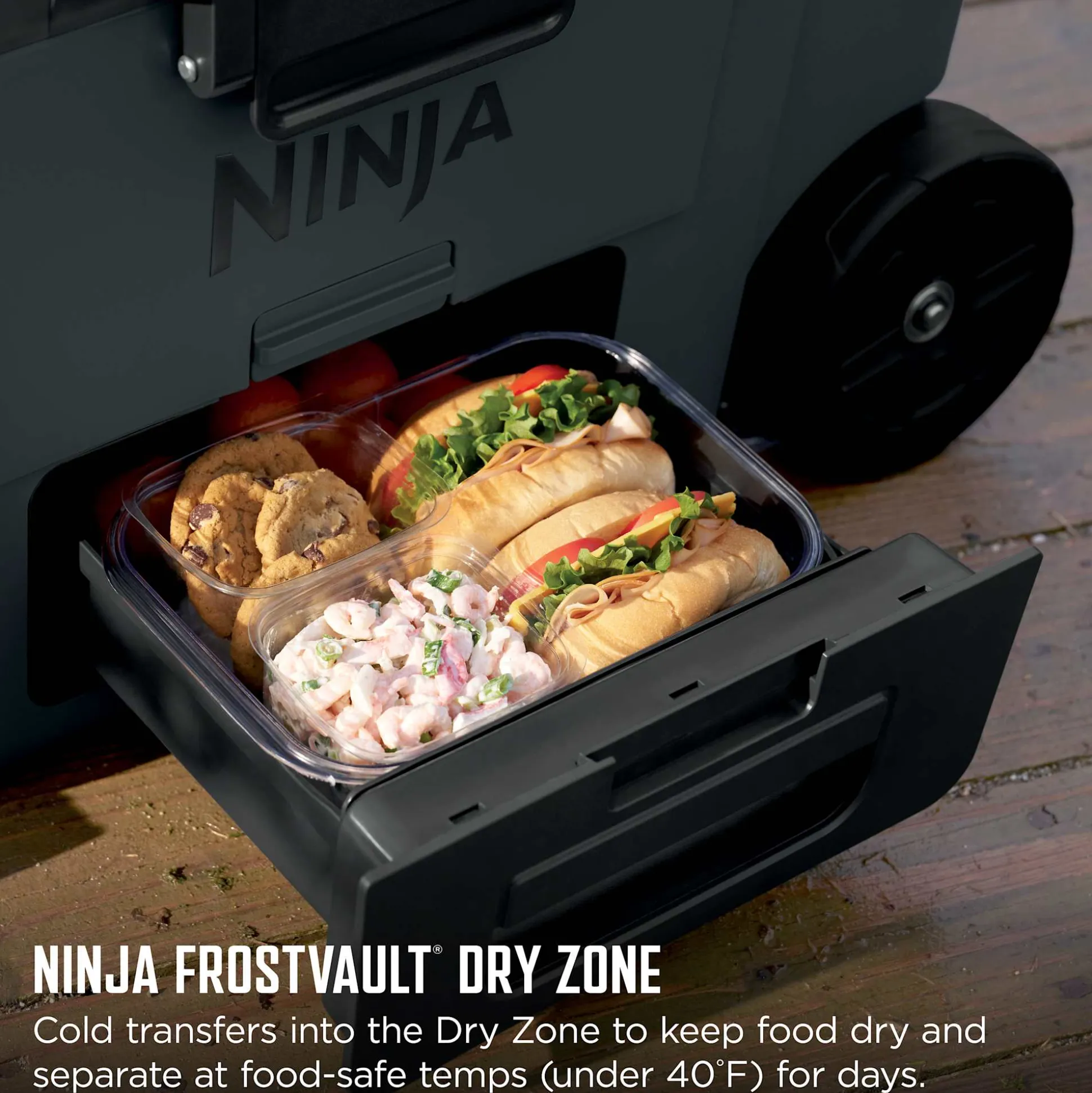 Ninja FrostVault™ 45qt Cooler with Wheels & Accessories in Charcoal Gray