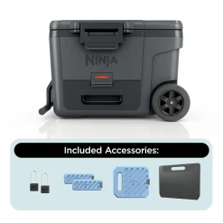Ninja FrostVault™ 45qt Cooler with Wheels & Accessories in Charcoal Gray