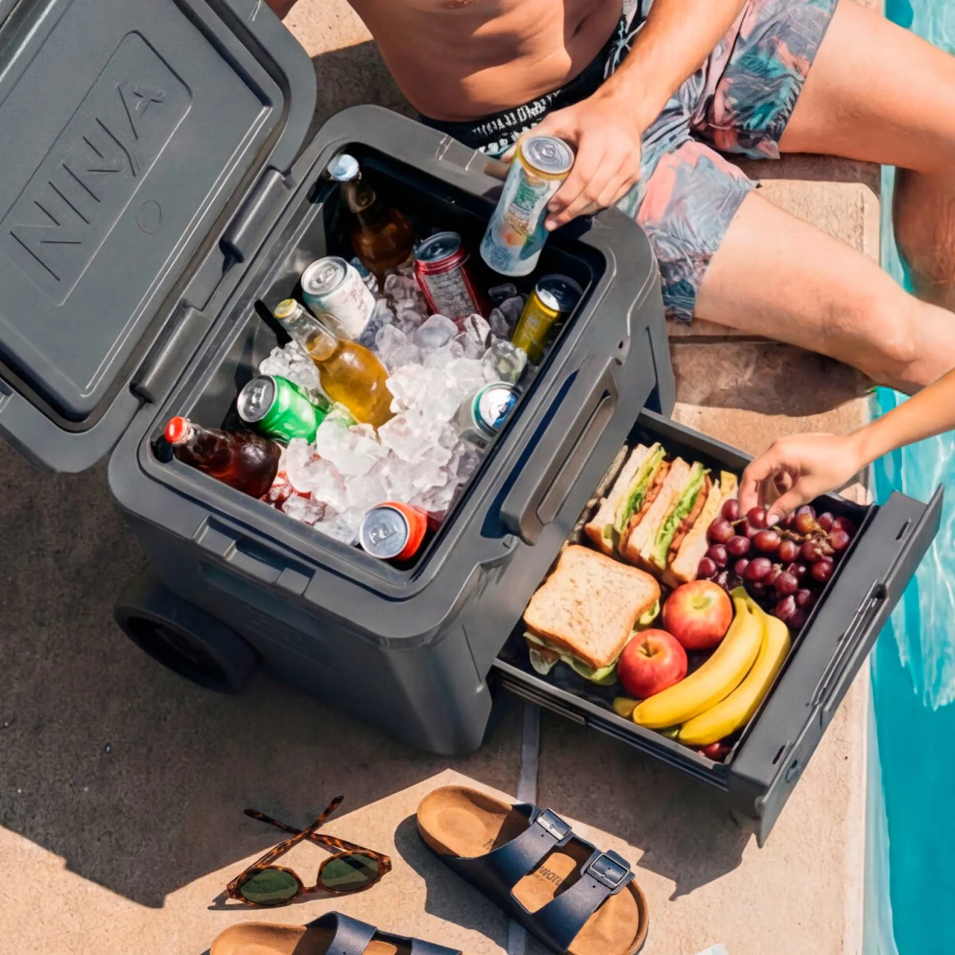 Ninja FrostVault™ 42qt Cooler with Wheels in Blue Grey
