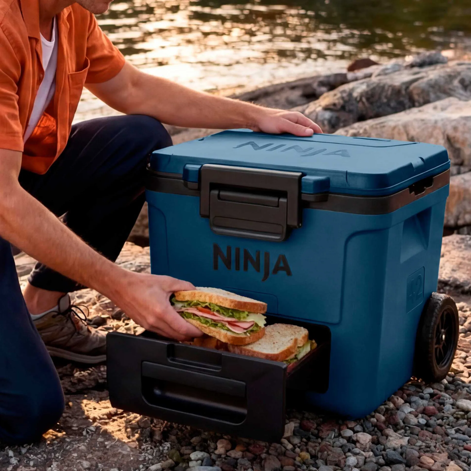 Ninja FrostVault™ 42qt Cooler with Wheels in Blue Grey