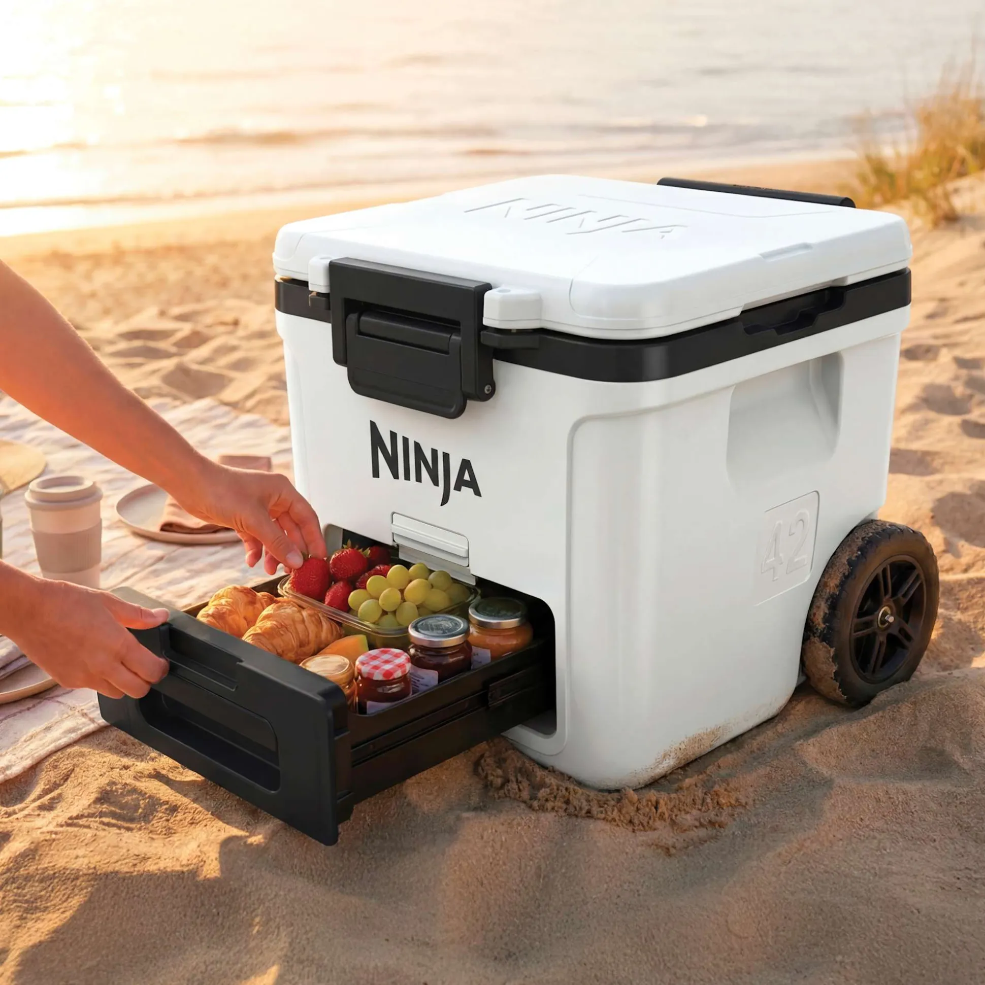 Ninja FrostVault™ 42qt Cooler with Wheels in Blue Grey