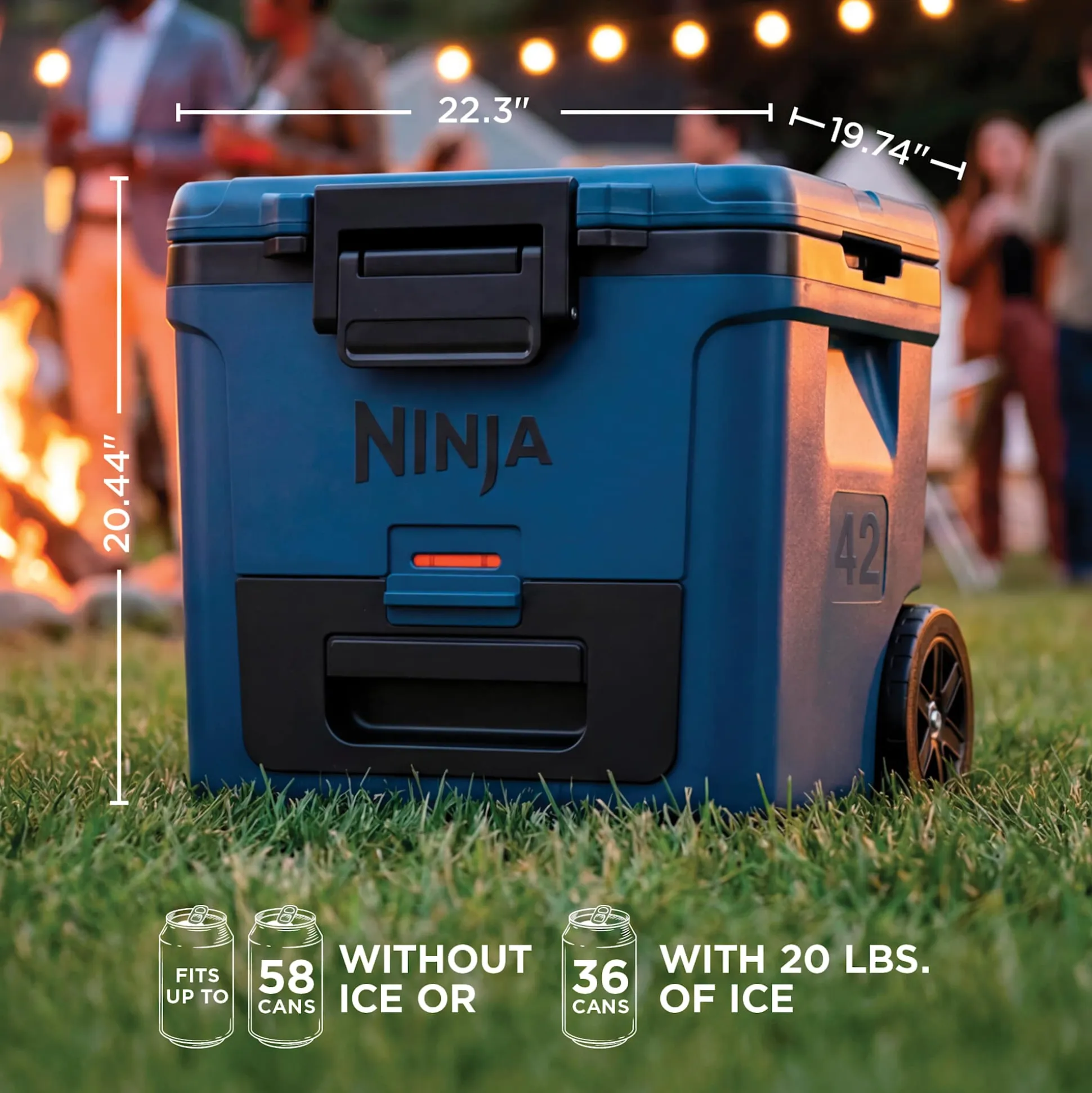 Ninja FrostVault™ 42qt Cooler with Wheels in Blue Grey
