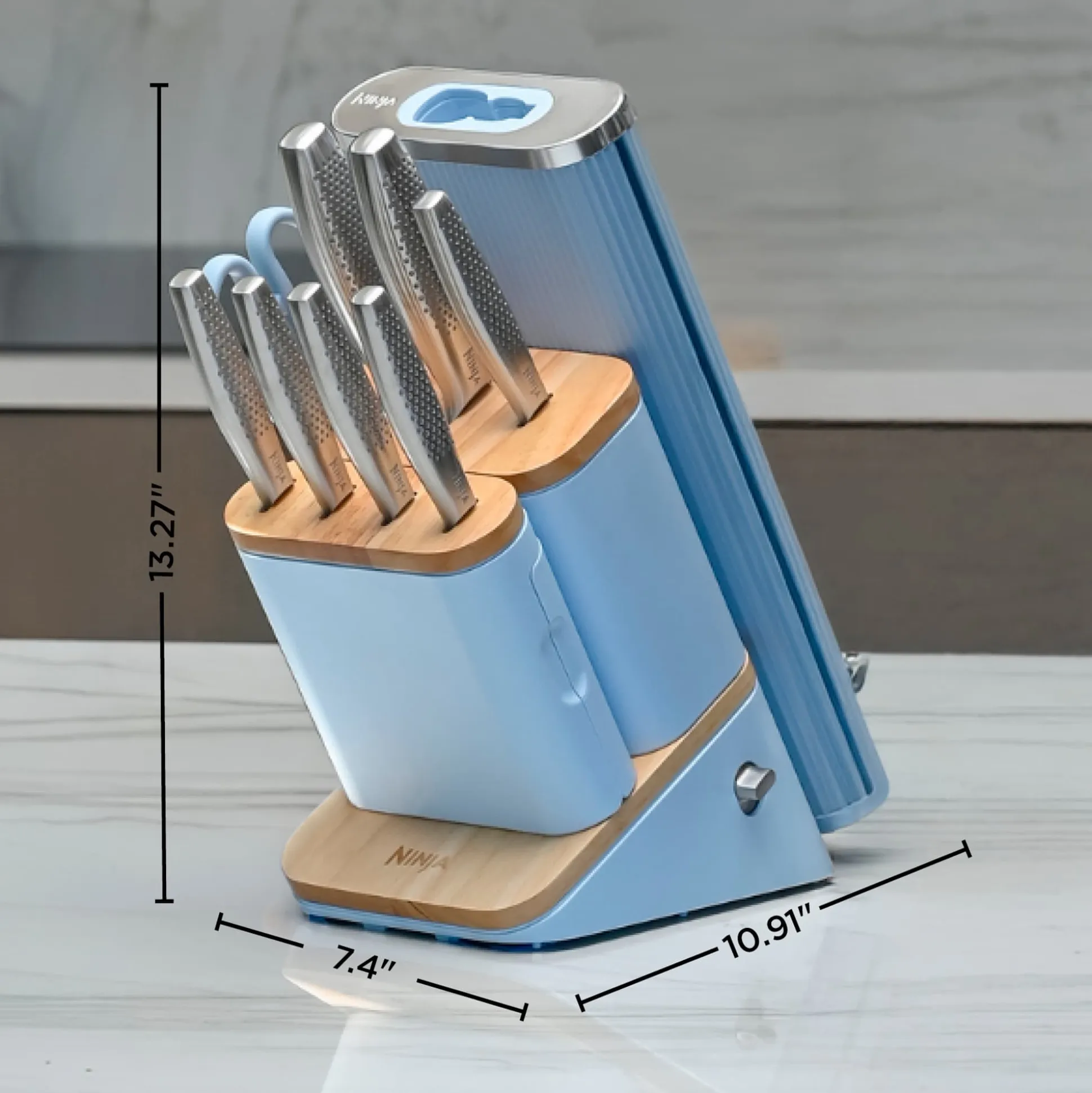 Ninja NeverDull® Pro 10-Piece Premium Kitchen Knife Set & Steak Knives in Chai Pink