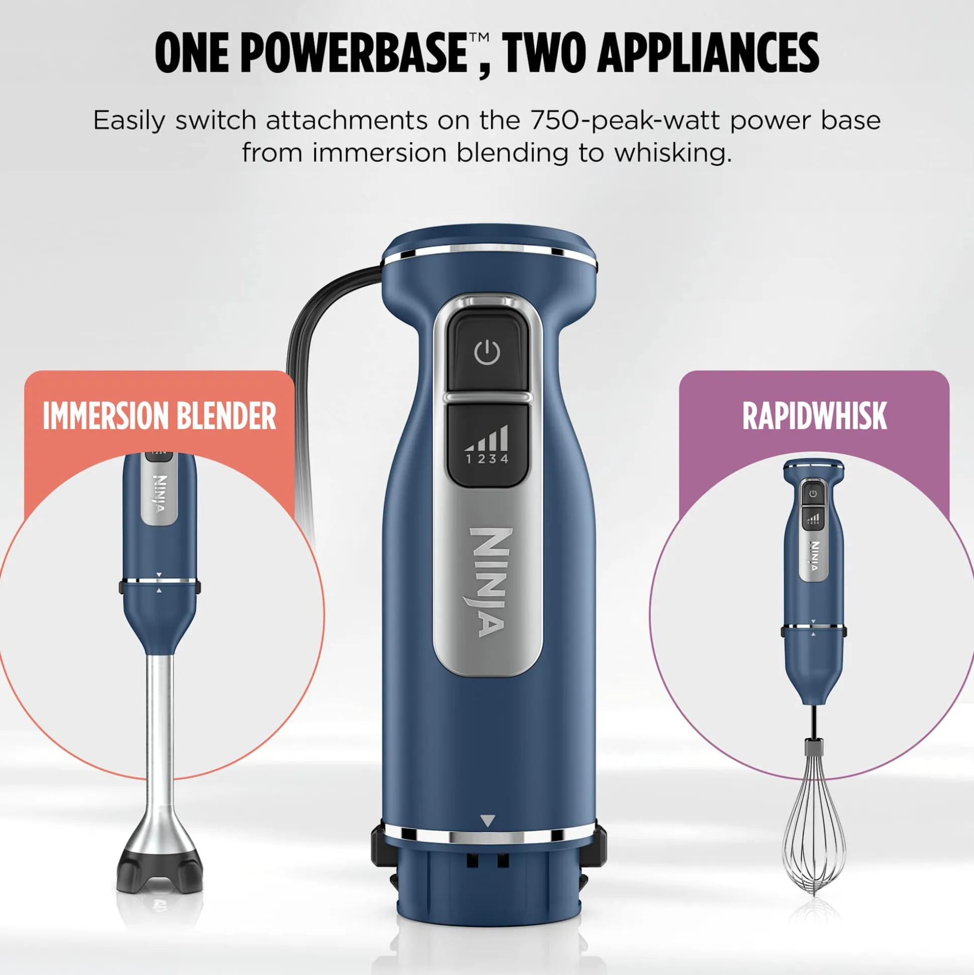Ninja Power Immersion Blender with Whisk in Deep Navy