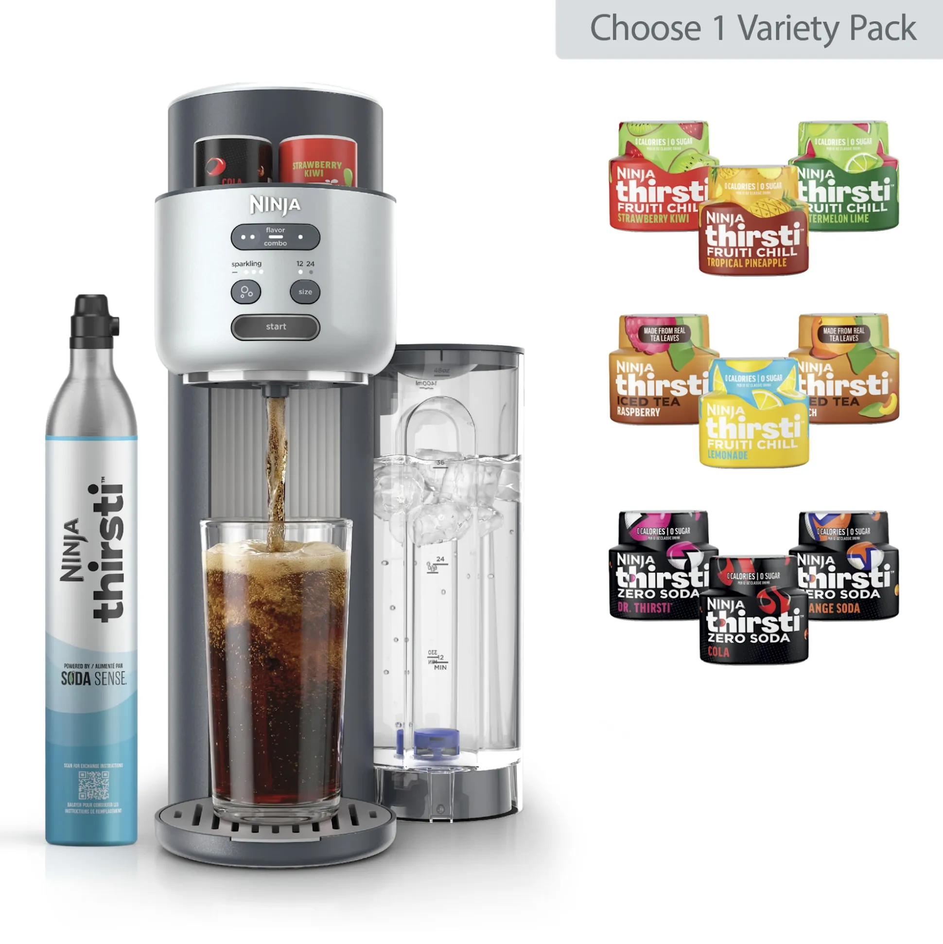 Ninja Thirsti™ Soda Machine Bundle in Cyberspace Extra CO2 Bundle