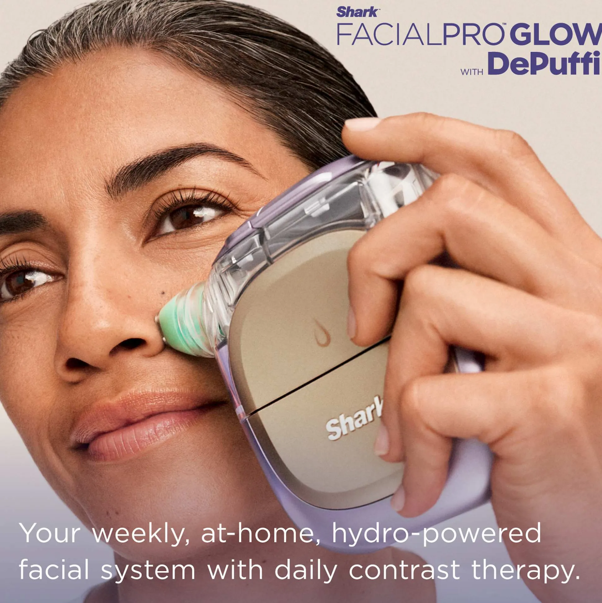 Shark FacialPro™ Glow & Depuffi™ At-Home Hydrating Facial System in Strawberry Matcha