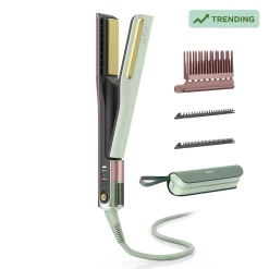 Shark SilkiPro™ Hair Straightener and Dryer in Strawberry Matcha