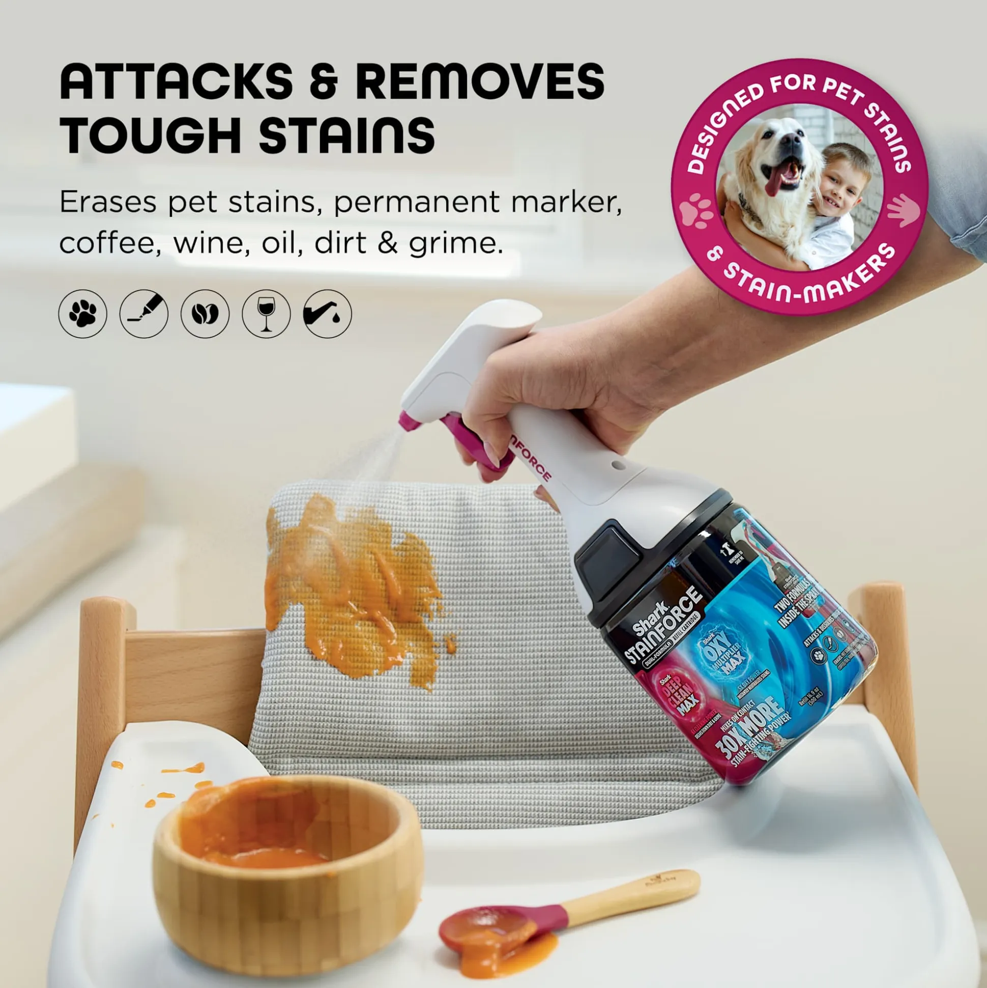 Shark StainForce Dual-Formula Refill Cartridge + Spray Head